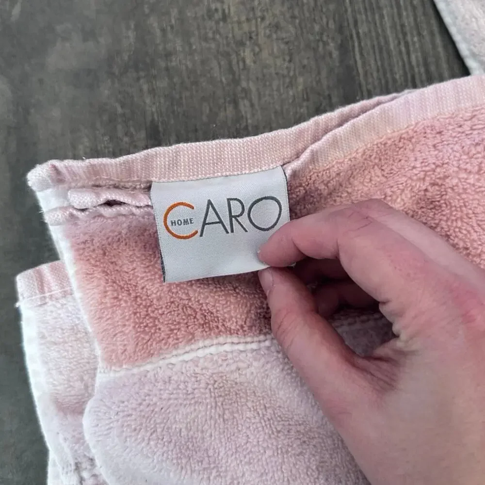 caro home pink striped towel set